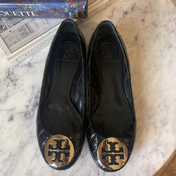 Tory Burch Shoes - TORY BURCH CLASSIC QUIN QUILTED PATENT FLAT- Size 7